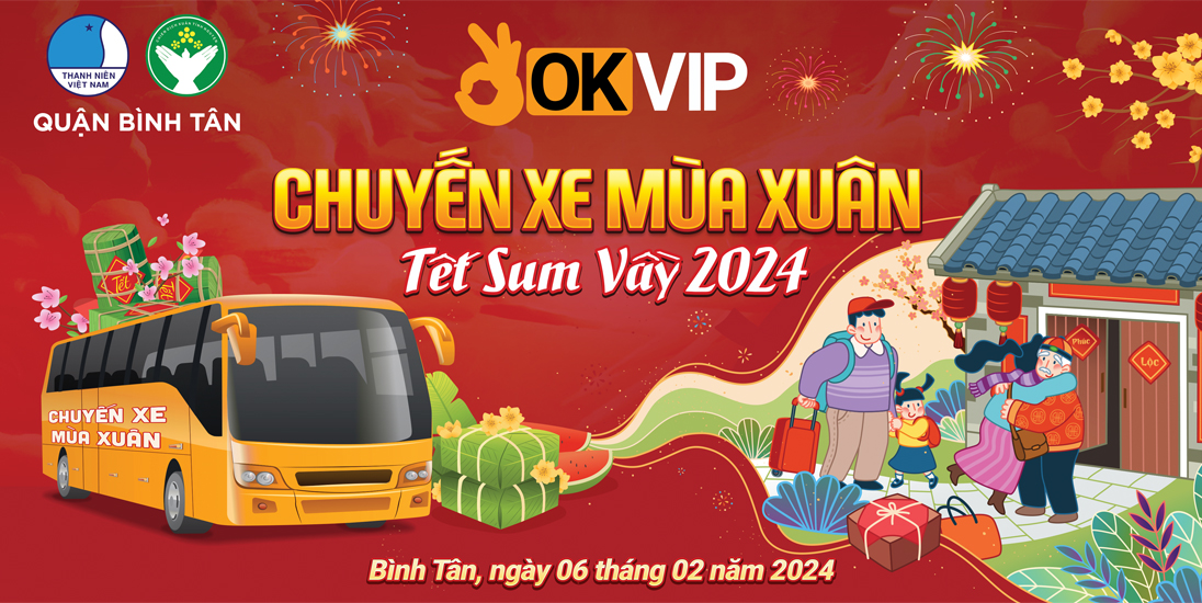 OKVIP tổ chức hoạt động ý nghĩa Chuyến xe mùa xuân Tết sum vầy 2024